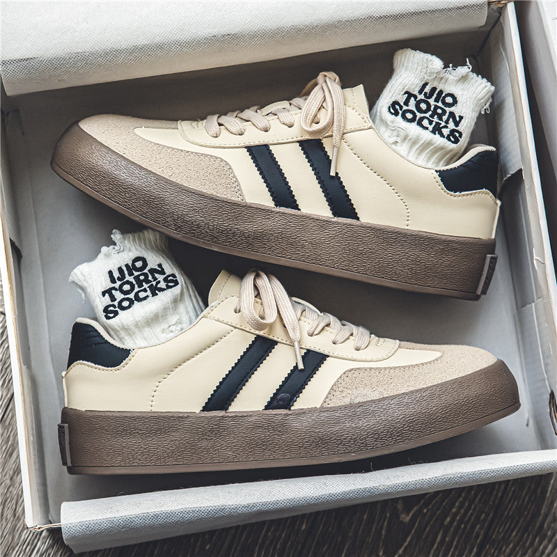 PU Leather Flat Sneakers for Men