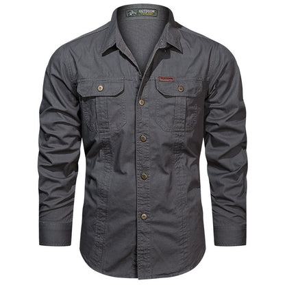 Men’s Military-Style Long Sleeve Shirt