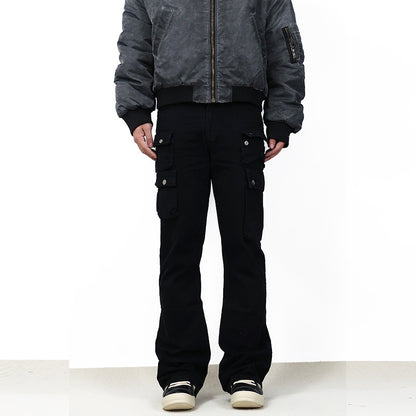 High-Street Multi-Pocket Flared Cargo Pants