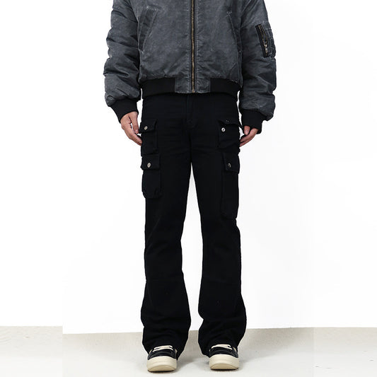 High-Street Multi-Pocket Flared Cargo Pants