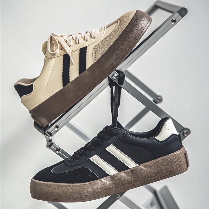 PU Leather Flat Sneakers for Men