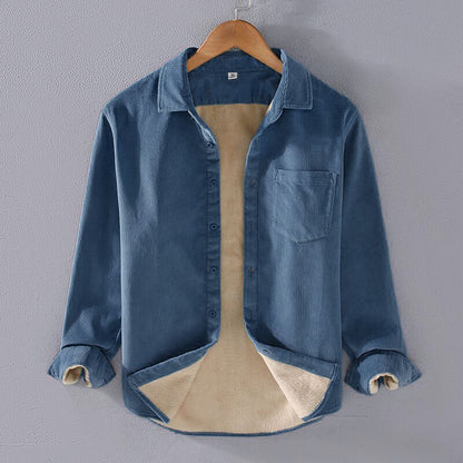 Men’s Square Collar Corduroy Shirt