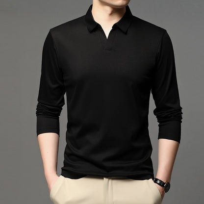 Men’s Solid Color Lapel Shirt