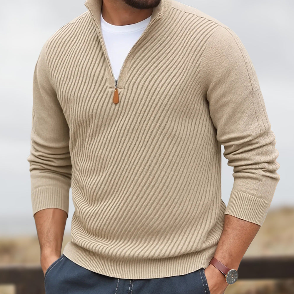 Men's Twill Knit Turtleneck Sweatshirt