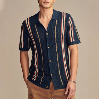 Men’s Hollow Knit Polo Cardigan