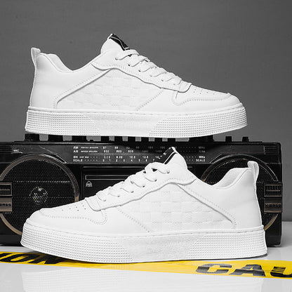 Plaid Lace-Up Sneakers for Men
