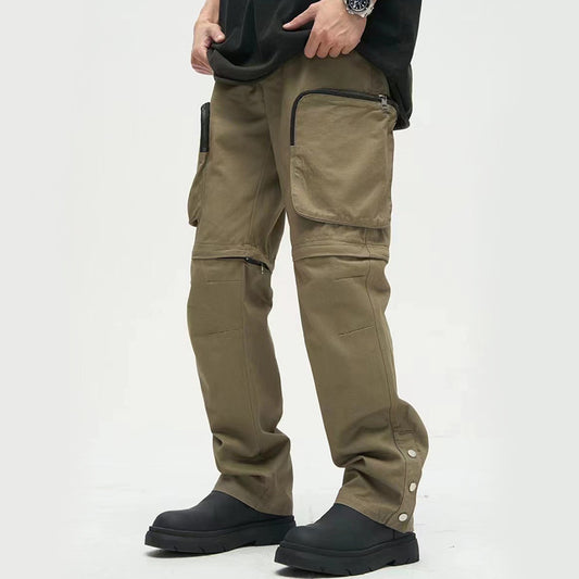 Loose Straight Large-Pocket Pants