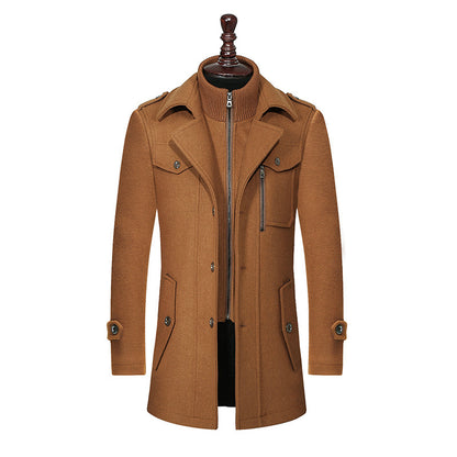 Double-Collar Vertical Zipper Coat
