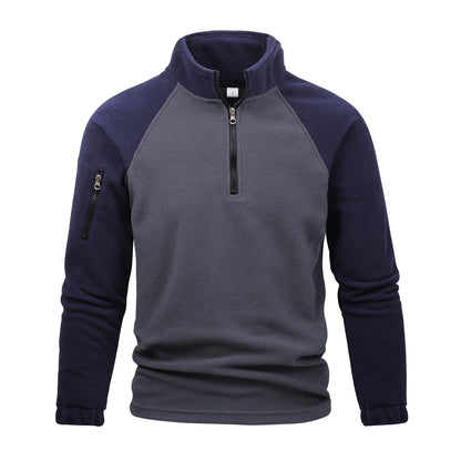 Contrast Zipper Pullover Top