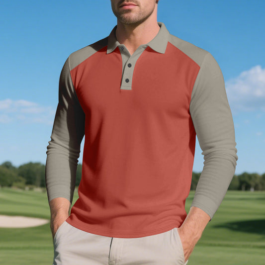 Men’s Golf Lapel Long-Sleeve Tee
