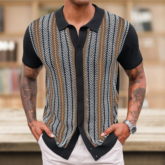 Men’s Striped Jacquard Sweater T-shirt