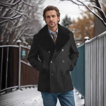 Double-Breasted Wool Cashmere Coat
