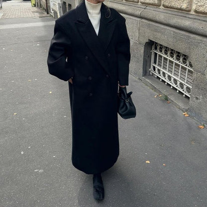 Winter Commute Suit Collar Long Woolen Coat