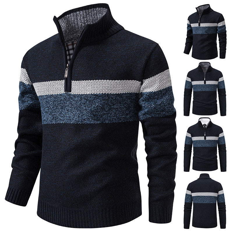 Stand-collar Warm Knitted Sweatshirt