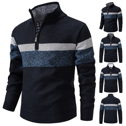 Stand-collar Warm Knitted Sweatshirt