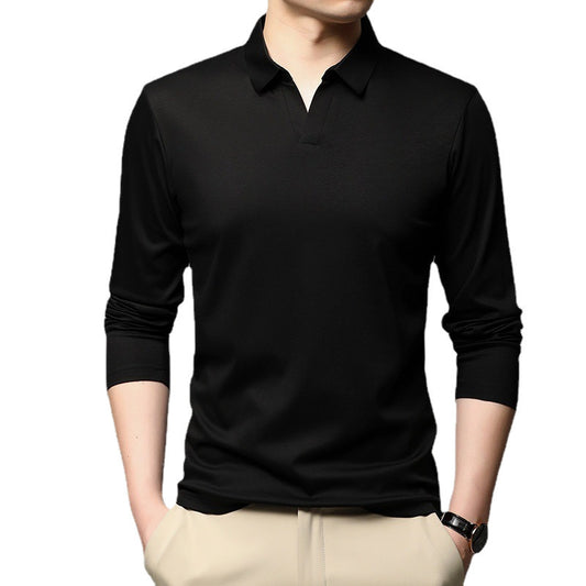 Men’s Solid Color Lapel Shirt