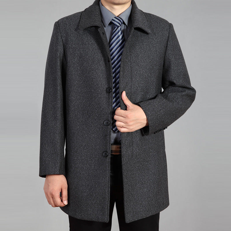 Men's Woolen Coat Mid-length