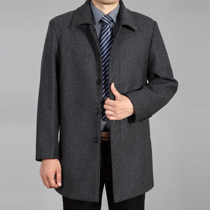 Men's Woolen Coat Mid-length