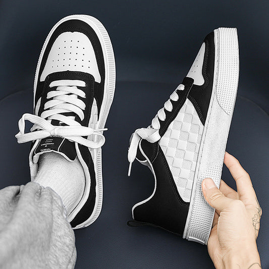 Plaid Lace-Up Sneakers for Men