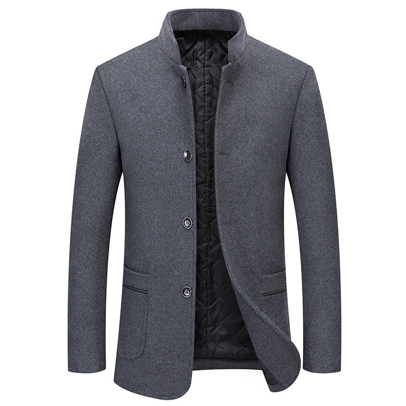 Men's Fashion Casual Woolen Trench Coat