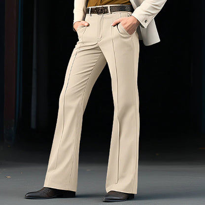 Men’s Twill Stretch Slim Bell-Bottom Pants