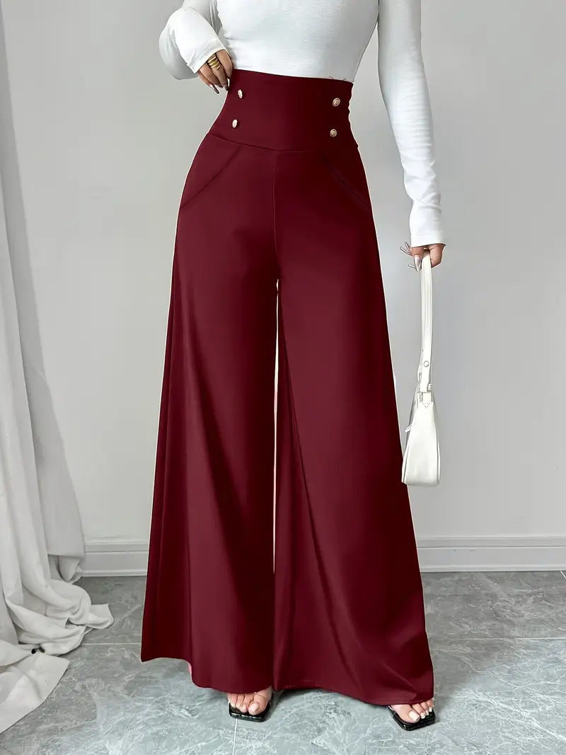 Minimalist High-Waist Wide-Leg Pants