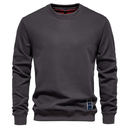 Loose Solid Color Crew Neck Sweater