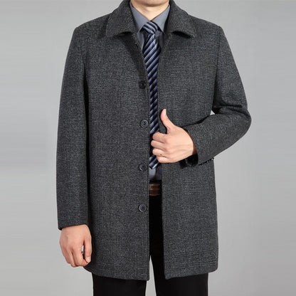 Men's Woolen Coat Mid-length