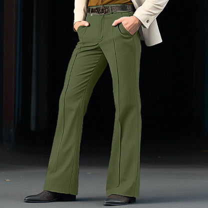 Men’s Twill Stretch Slim Bell-Bottom Pants